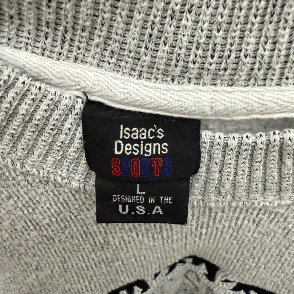 VTG‎ Great Smoky Mountains Bear Embroidered Gray Fleece Sweatshirt Mens Large - Picture 3 of 5